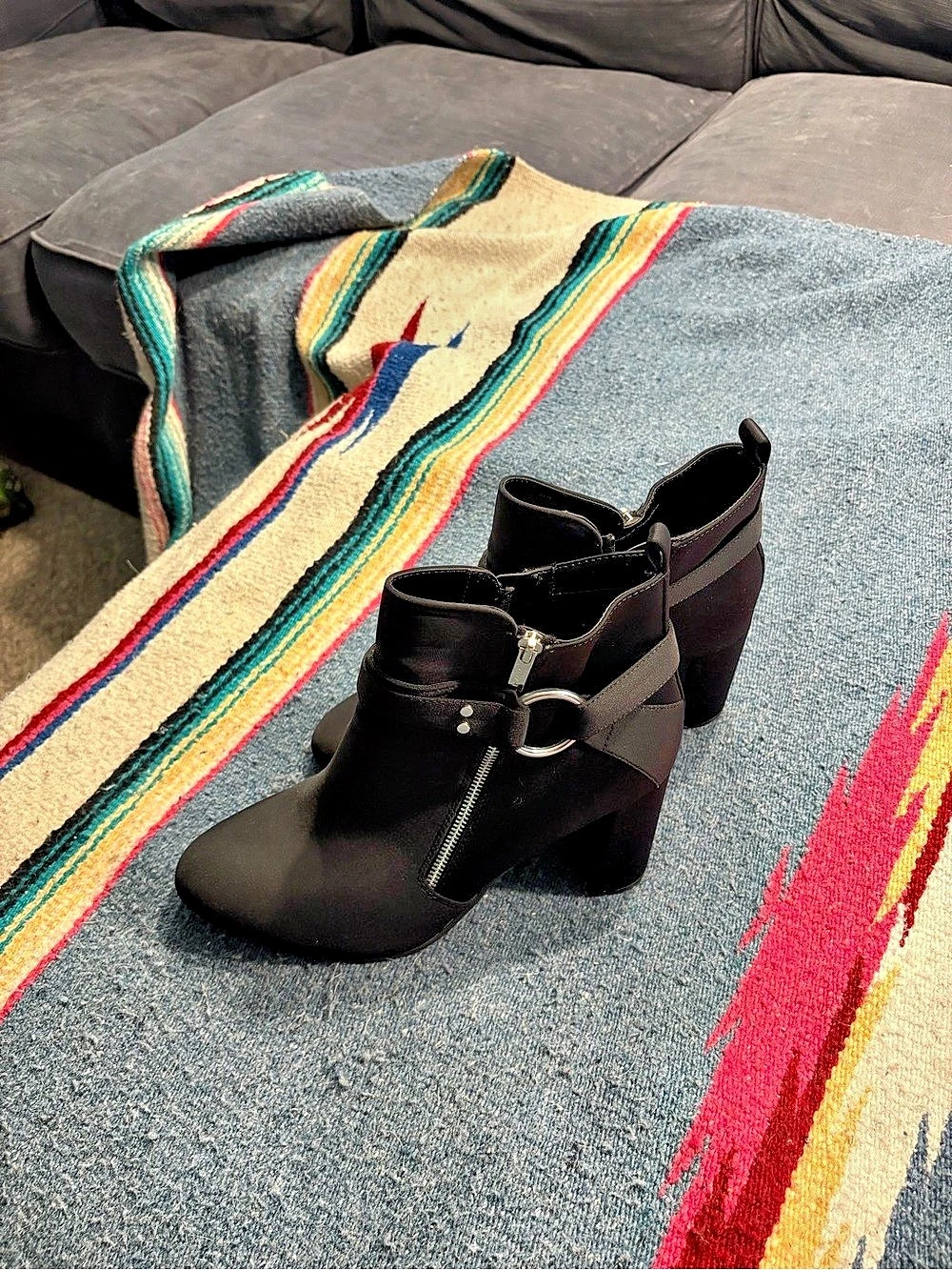 UNISA Women's Black Heeled Ankle Boots